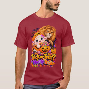 Trick or Treat? Mostly Treat. – Lion & Cute Lamb T-Shirt