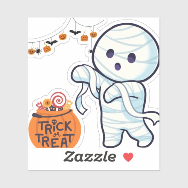 Trick or Treat Mummy Halloween Candy Fun Kids  (Sheet)