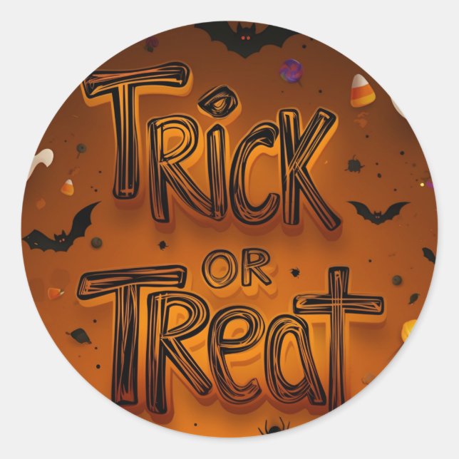 Trick or Treat New Halloween  Classic Round Sticker (Front)