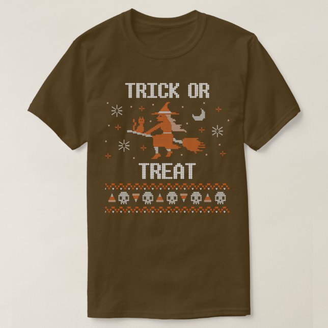 Trick or Treat new trending funny Halloween design T-Shirt (Design Front)
