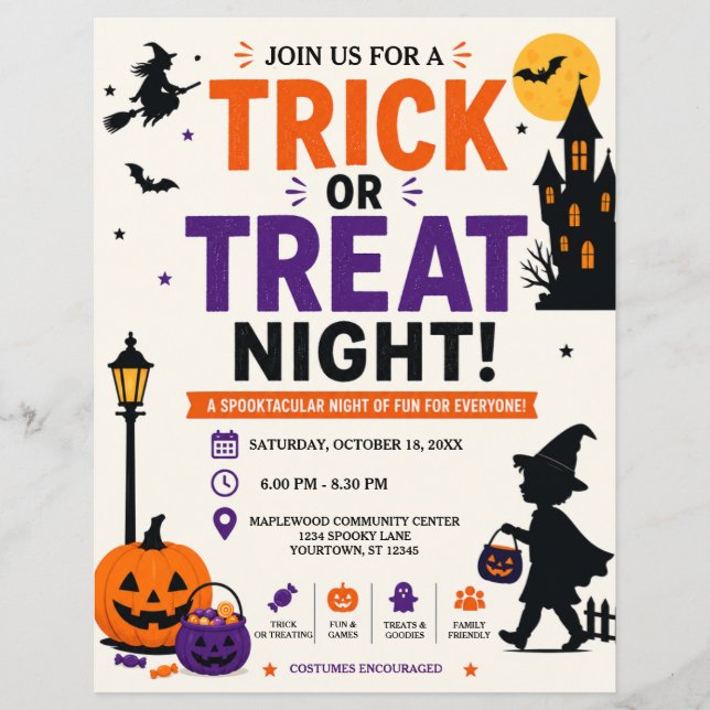 Trick or Treat Night Flyer (Front)