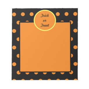 Trick or Treat Notepad (Black & Orange)
