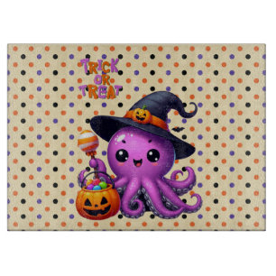 Trick or Treat Octopus Halloween Cutting Board