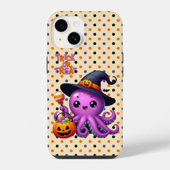 Trick or Treat Octopus Halloween  iPhone Case (Back)