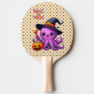 Trick or Treat Octopus Halloween Ping Pong Paddle