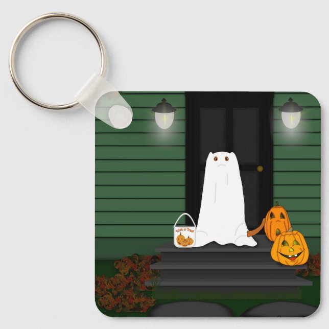 Trick Or Treat Oliver The Otter! Key Ring (Front)