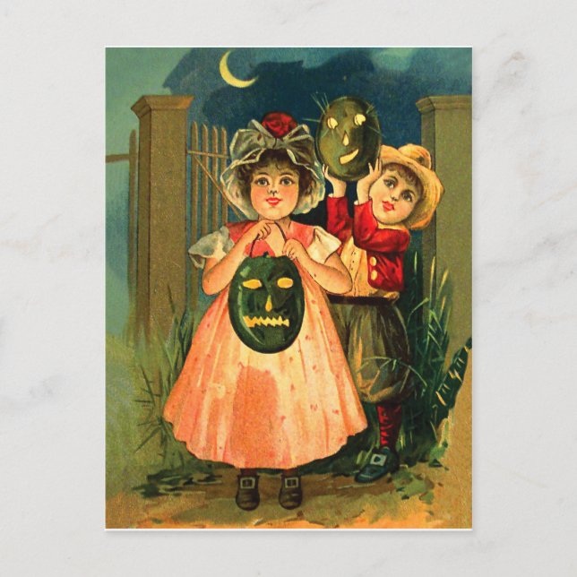 Trick or treat on Halloween night Postcard (Front)