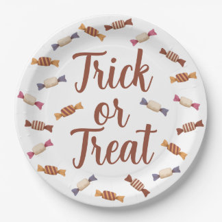 Trick or treat paper plate