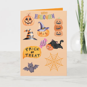 Trick or treat party personalise card