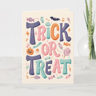Trick Or Treat Pastel Halloween Card