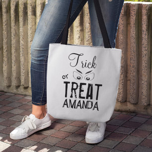 Trick or Treat Personalised Halloween Spooky Eyes  Tote Bag