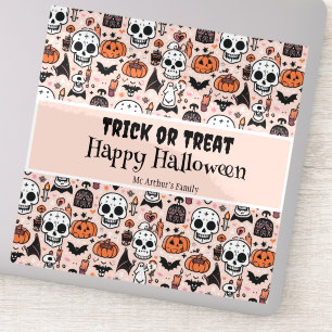 Trick or Treat Pink Halloween Custom Family Name