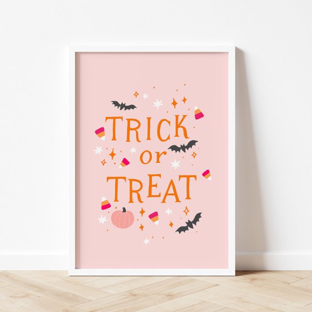 Trick Or Treat Pink Halloween Poster (Creator Uploaded)