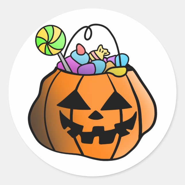 Trick or Treat Pumpkin  Classic Round Sticker (Front)