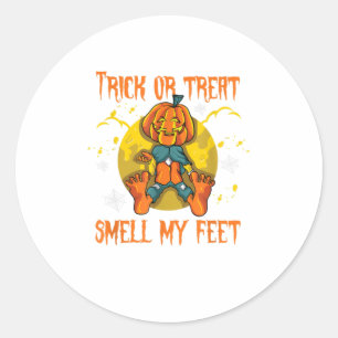 Trick Or Treat Pumpkin Gift Funny Halloween Classic Round Sticker