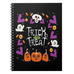 Trick Or Treat Pumpkin Halloween Day Gifts Notebook