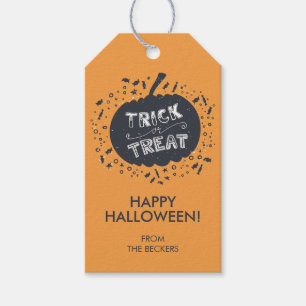Trick Or Treat Pumpkin Halloween Gift Tag