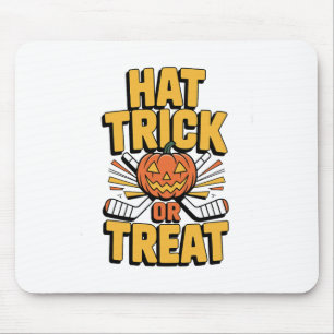 Trick Or Treat Pumpkin Halloween Ice Hockey Mouse Pad