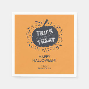 Trick Or Treat Pumpkin Halloween Paper Napkin