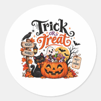 Trick or Treat Pumpkin Halloween Sticker