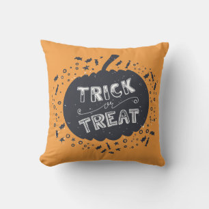 Trick Or Treat Pumpkin Halloween Throw Pillow