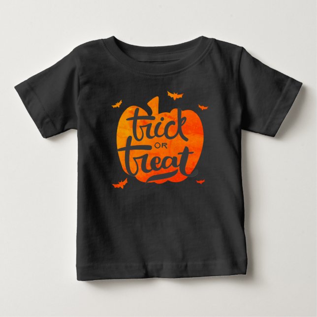 Trick or Treat Pumpkin Halloween Toddler Baby T-Shirt (Front)