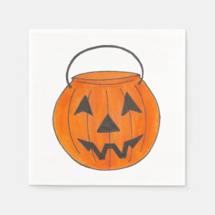Trick or Treat Pumpkin Jack o' Lantern Halloween Napkin