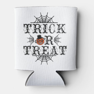 Trick or Treat Pumpkin Spiders Happy Halloween Can Cooler