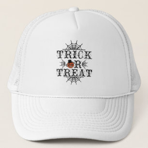 Trick or Treat Pumpkin Spiders Happy Halloween  Trucker Hat