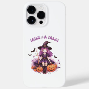 Trick or Treat Purple Witch Pumpkins & Bats Case-Mate iPhone 14 Pro Max Case
