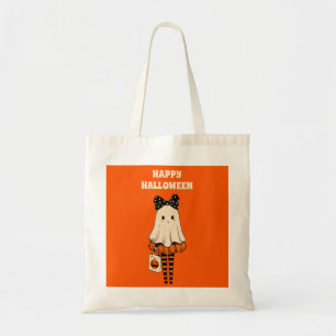Trick or Treat Quirky Cute Ghost Happy Halloween  Tote Bag