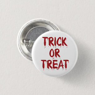 Trick or Treat red blood typography Halloween 3 Cm Round Badge