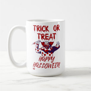 "TRICK OR TREAT SCARY CLOWN" halloween funny Coffee Mug