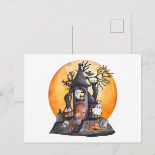 Trick or Treat Scary Halloween Night  Postcard