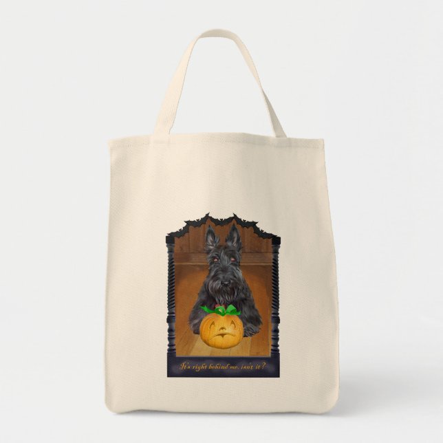 Trick or Treat Scottie Halloween Tote Bag (Front)