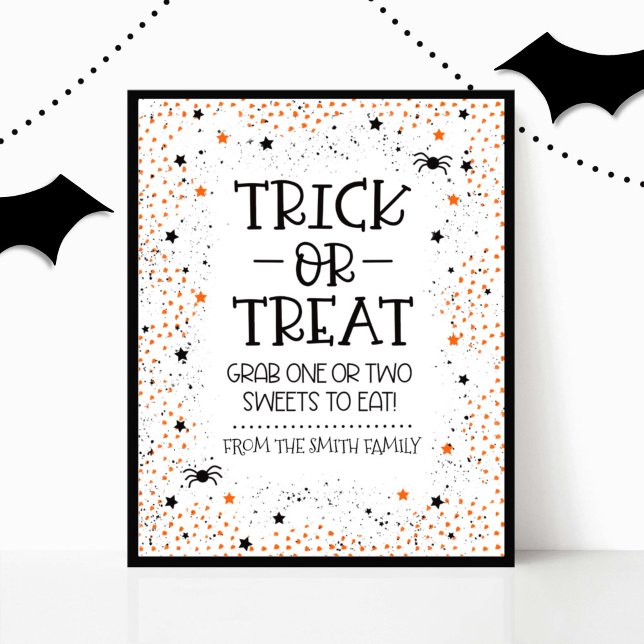 Trick or Treat Sign for Halloween (Halloween Trick or Treat Sign)