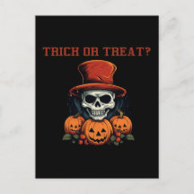 Trick or treat? Skull and pumpkin