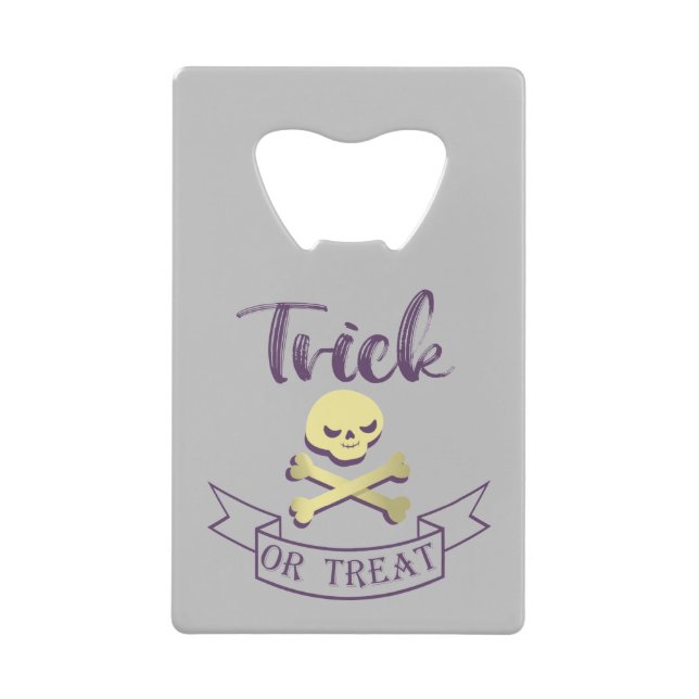 Trick or treat skull crossbones Halloween ribbon (Front)