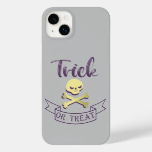 Trick or treat skull crossbones Halloween ribbon Case-Mate iPhone 14 Plus Case