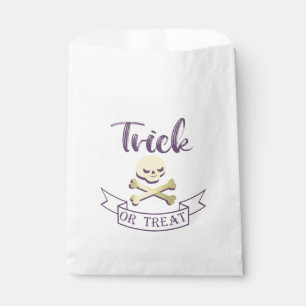 Trick or treat skull crossbones Halloween ribbon Favour Bags