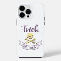 Trick or treat skull crossbones Halloween ribbon