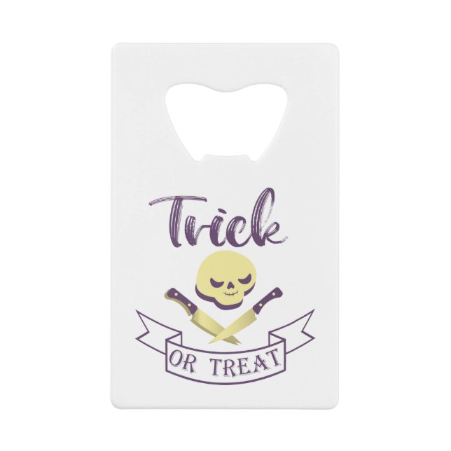 Trick or treat skull crossbones Halloween ribbon T (Front)