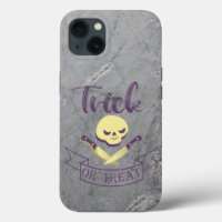 Trick or treat skull crossbones Halloween ribbon T