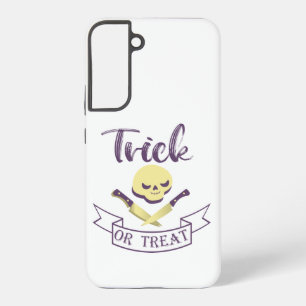 Trick or treat skull crossbones Halloween ribbon T Samsung Galaxy Case