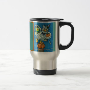 TRICK OR TREAT, SMELL MY FEET HALLOWEEN OWL, FUNNY TRAVEL MUG
