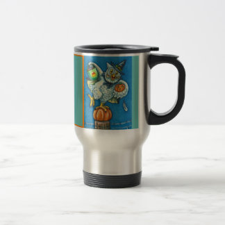 TRICK OR TREAT, SMELL MY FEET HALLOWEEN OWL, FUNNY TRAVEL MUG