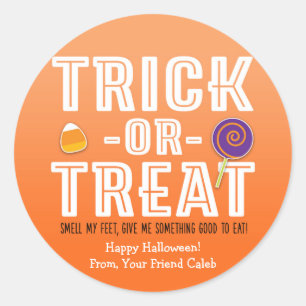 TRICK OR TREAT SMELL MY FEET Halloween Sticker
