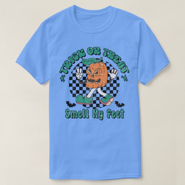Trick or Treat Smell My Feet Pumpkin Kids Toddler  T-Shirt (Design Front)