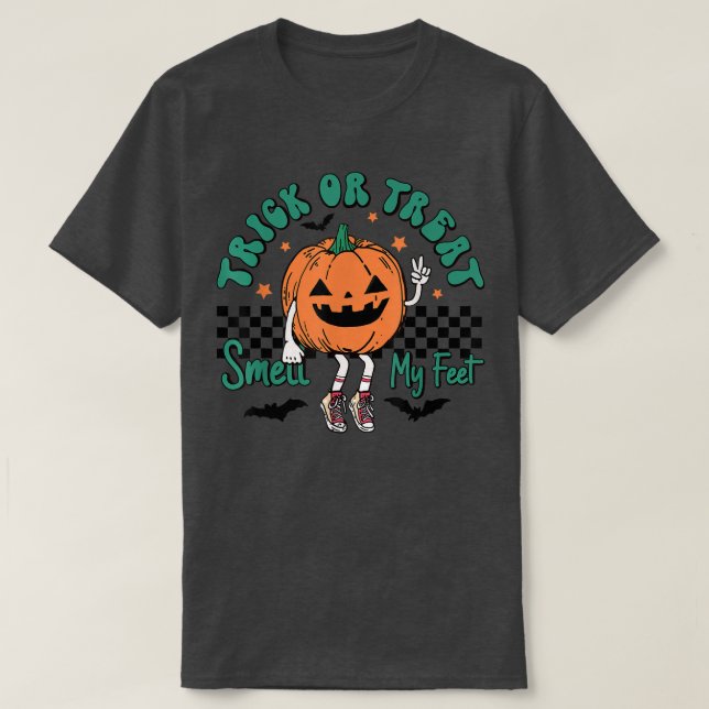 Trick or Treat Smell My Feet Pumpkin Kids Toddler  T-Shirt (Design Front)
