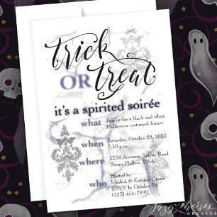 Trick or Treat Soirée Customisable Invitation